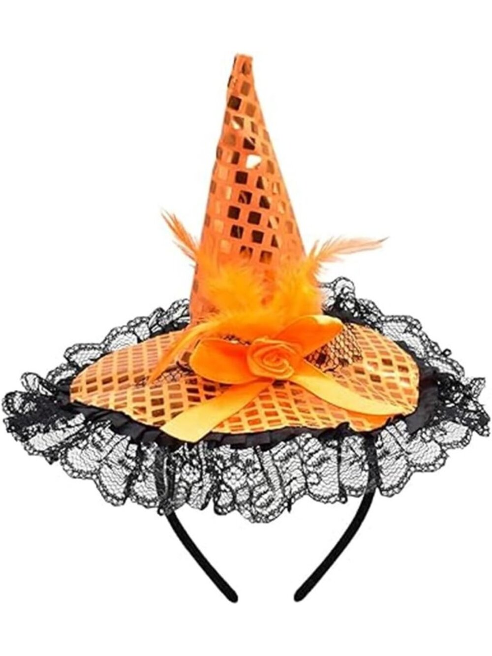 🎃Halloween Witch Hat Headband Halloween Costume Dress up Party Supplies Orange